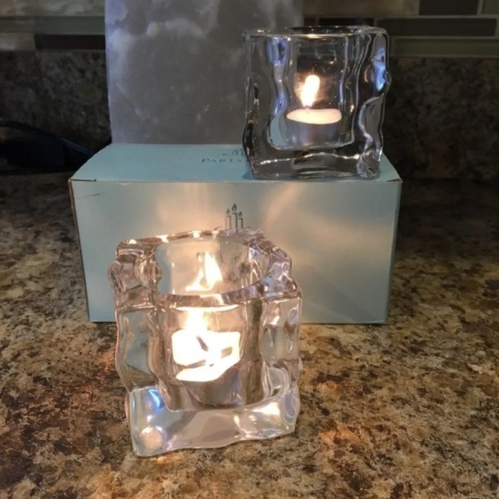 PartyLite Votive Holders Glacier Duo Tealight holders NIB - Picture 7 of 7